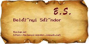 Belényi Sándor névjegykártya
