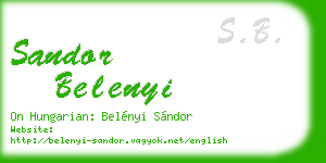 sandor belenyi business card