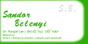 sandor belenyi business card